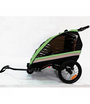 REMOLQUE PARA BICICLETA RBOONE, VERDE Y NEGRO, PARA 1 NIÑO - BC-RBO519